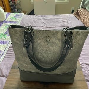 Simply Vera Vera Wang Gray and Black Tote with Vintage Charm
